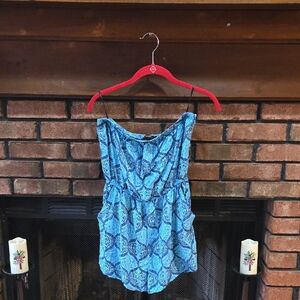 Forever 21 Teal Patterned Romper